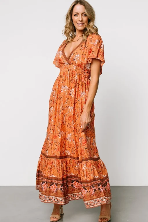 Marietta Maxi Dress | Orange Floral