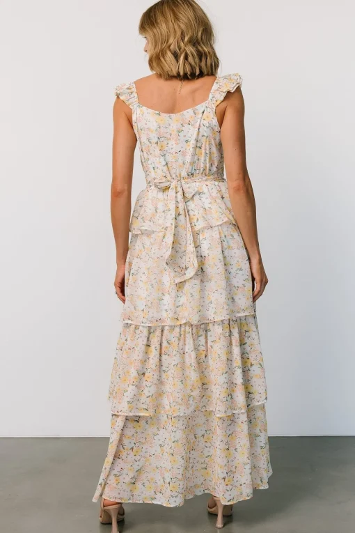 Marigold Tiered Maxi Dress | Yellow Floral