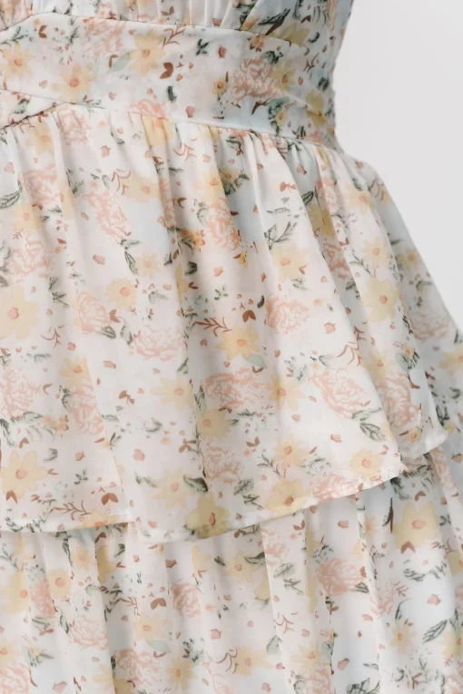 Marigold Tiered Maxi Dress | Yellow Floral