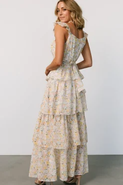 Marigold Tiered Maxi Dress | Yellow Floral