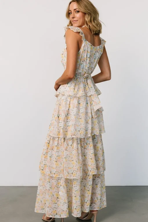 Marigold Tiered Maxi Dress | Yellow Floral