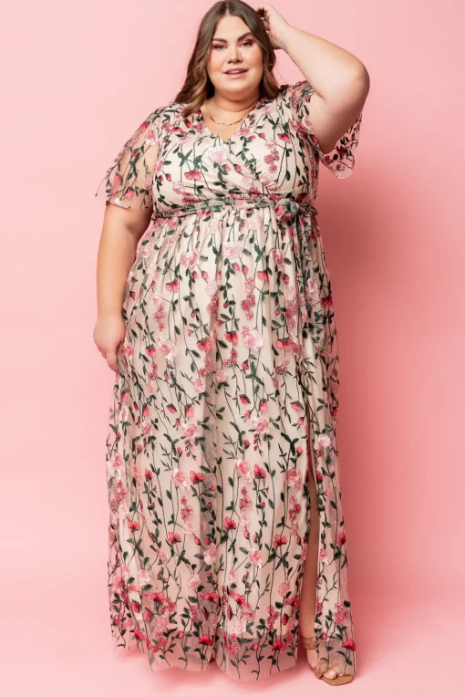 Marseille Embossed Maxi Dress | Rose Garden
