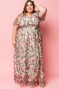 Marseille Embossed Maxi Dress | Rose Garden