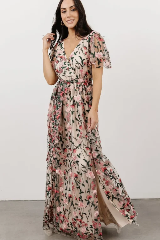 Marseille Embossed Maxi Dress | Rose Garden