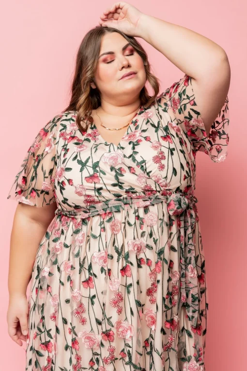 Marseille Embossed Maxi Dress | Rose Garden