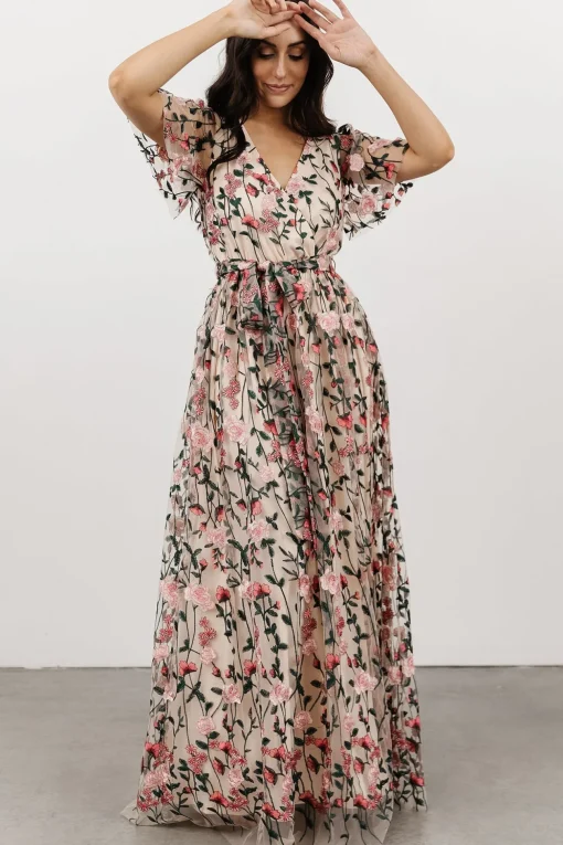 Marseille Embossed Maxi Dress | Rose Garden
