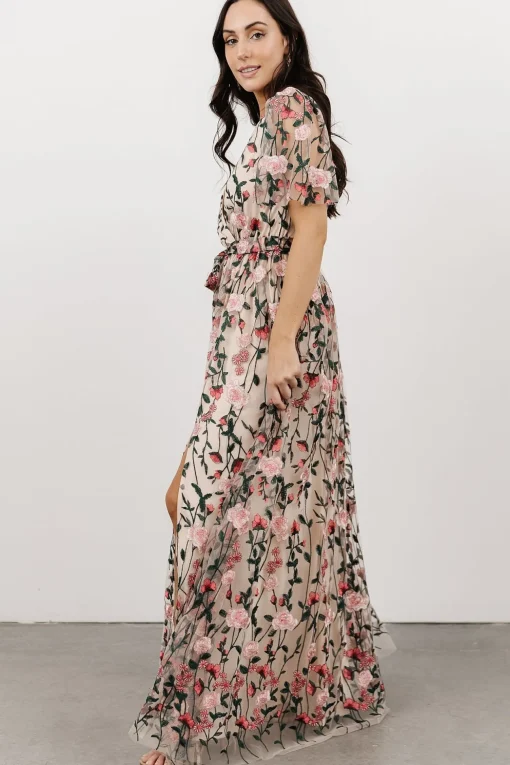 Marseille Embossed Maxi Dress | Rose Garden