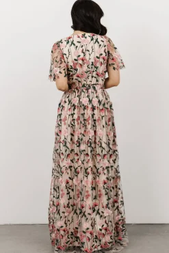 Marseille Embossed Maxi Dress | Rose Garden