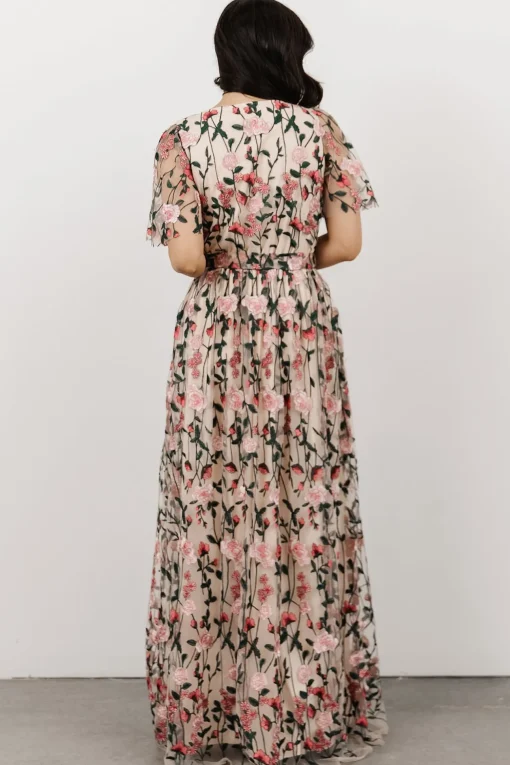 Marseille Embossed Maxi Dress | Rose Garden