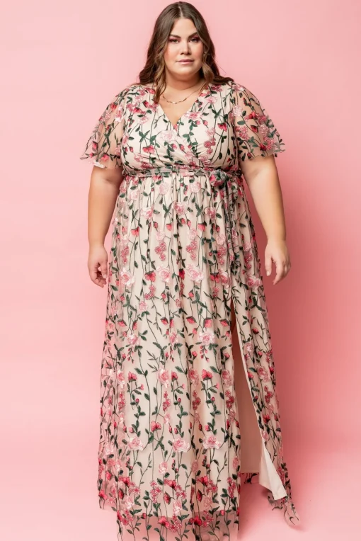 Marseille Embossed Maxi Dress | Rose Garden