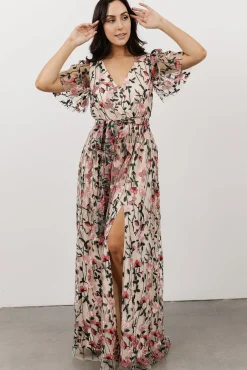 Marseille Embossed Maxi Dress | Rose Garden