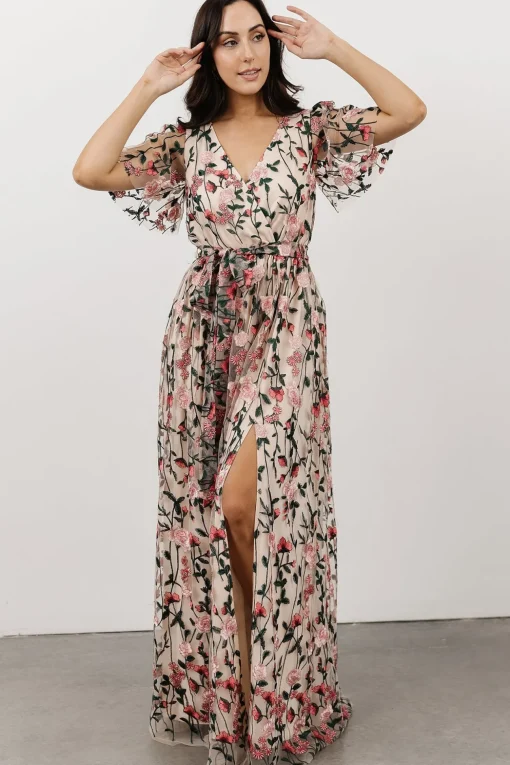 Marseille Embossed Maxi Dress | Rose Garden
