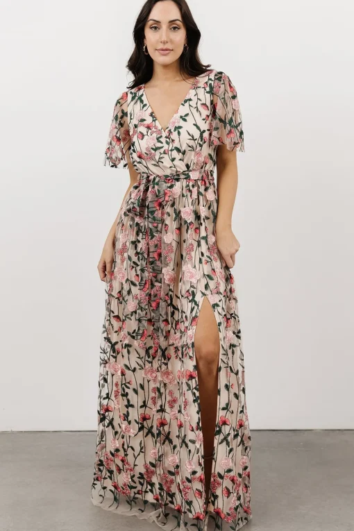 Marseille Embossed Maxi Dress | Rose Garden
