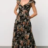 Martina Maxi Dress | Black + Copper Floral