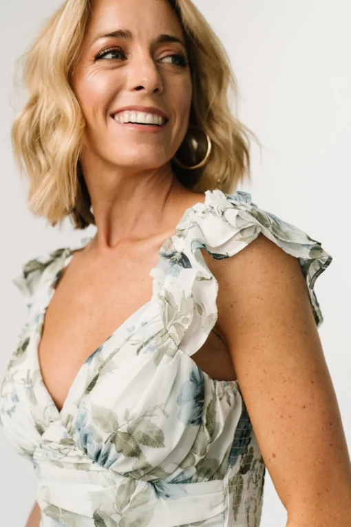 Martina Maxi Dress | Light Blue Floral