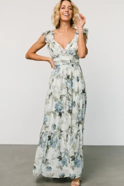 Martina Maxi Dress | Light Blue Floral
