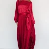 Marva Pleated Maxi Dress | Wine