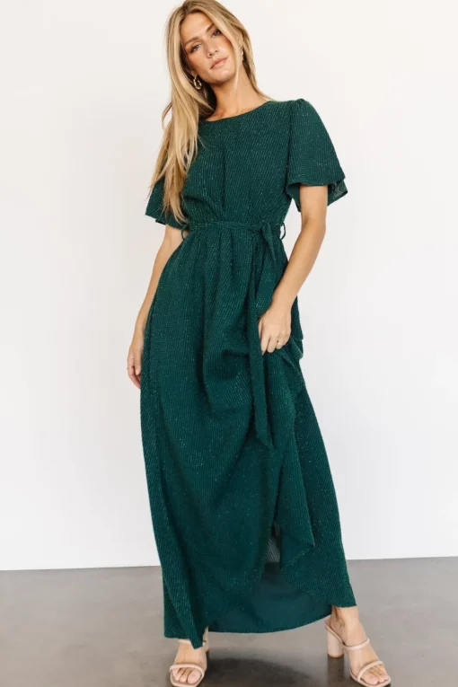 McCall Textured Maxi Dress | Dark Green
