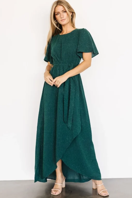 McCall Textured Maxi Dress | Dark Green