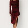 McQueen Midi Dress | Merlot + Black