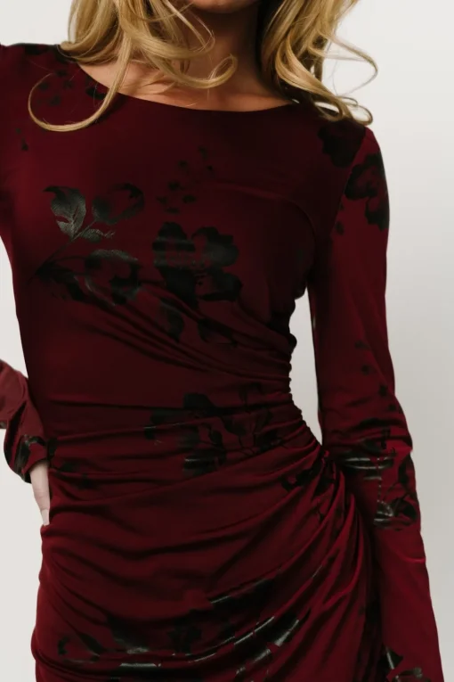 McQueen Midi Dress | Merlot + Black