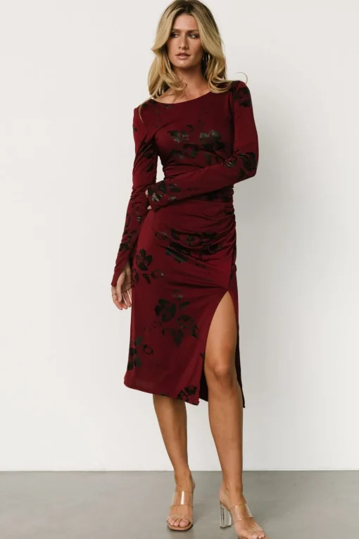 McQueen Midi Dress | Merlot + Black