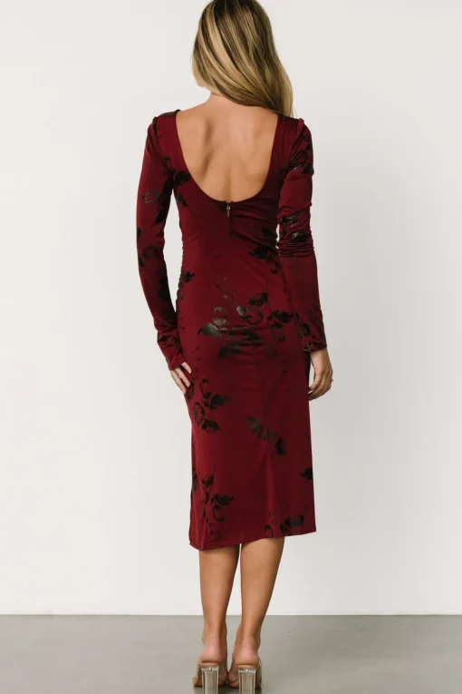 McQueen Midi Dress | Merlot + Black