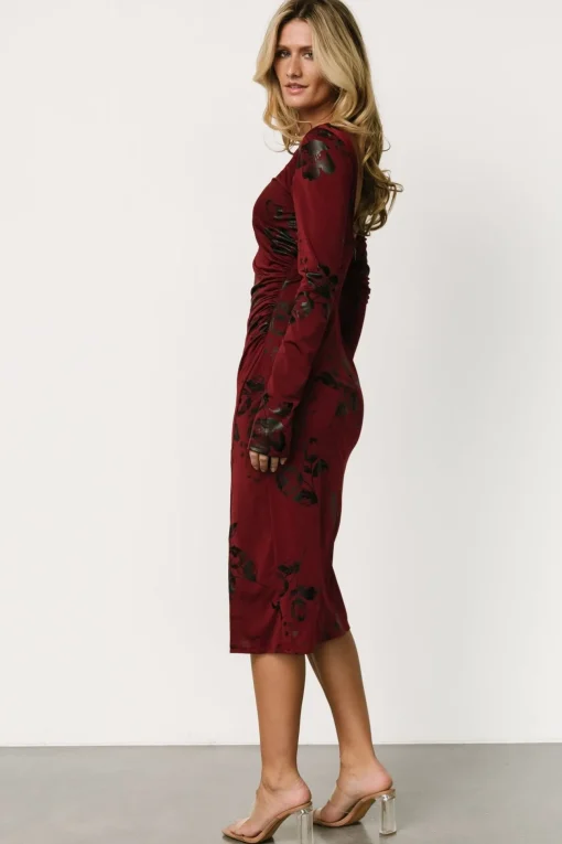 McQueen Midi Dress | Merlot + Black