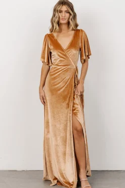 Meghan Velvet Wrap Maxi Dress | Golden Hour