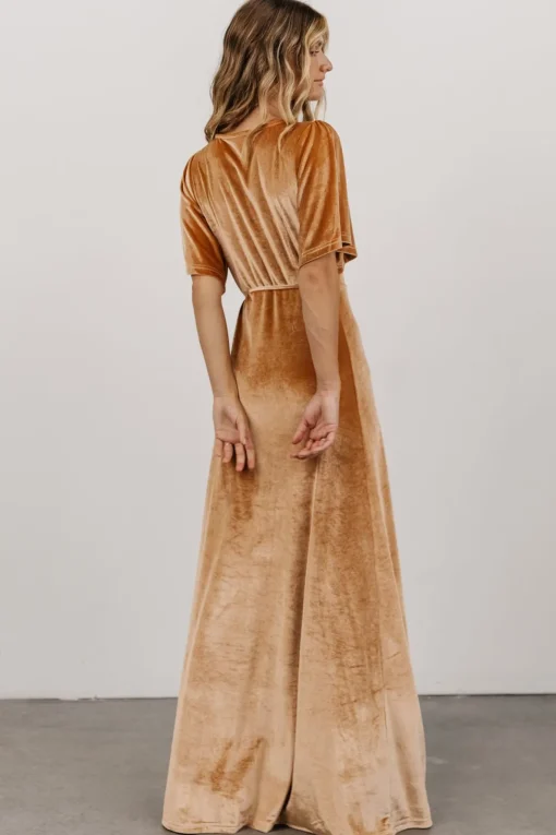 Meghan Velvet Wrap Maxi Dress | Golden Hour