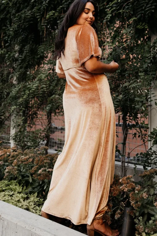 Meghan Velvet Wrap Maxi Dress | Golden Hour