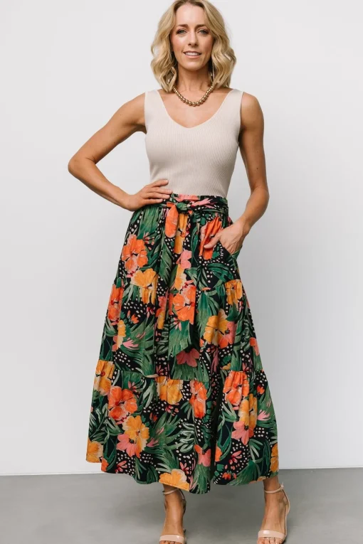 Melea Skirt | Navy Multi Floral