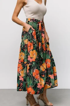 Melea Skirt | Navy Multi Floral