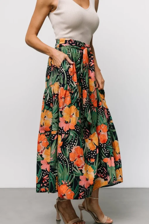 Melea Skirt | Navy Multi Floral