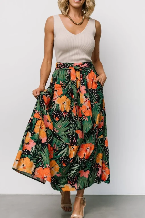Melea Skirt | Navy Multi Floral