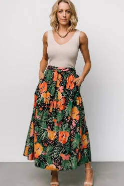Melea Skirt | Navy Multi Floral
