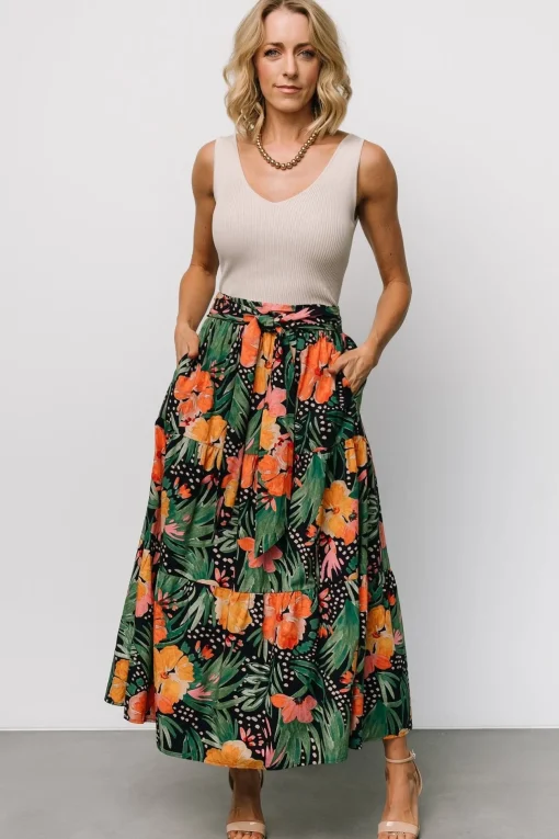 Melea Skirt | Navy Multi Floral