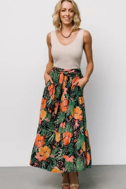 Melea Skirt | Navy Multi Floral