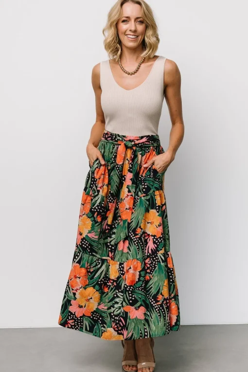 Melea Skirt | Navy Multi Floral