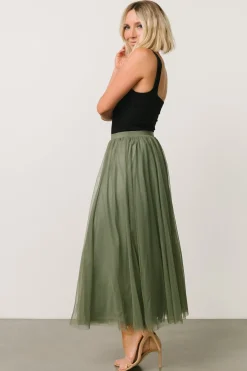 Mila Tulle Skirt | Dark Sage