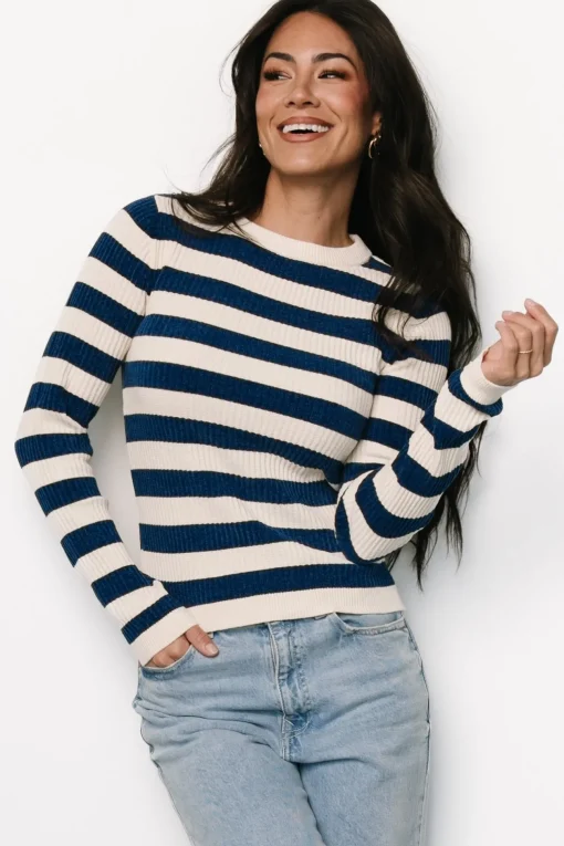 Milwaukee Striped Sweater | Blue + Ivory