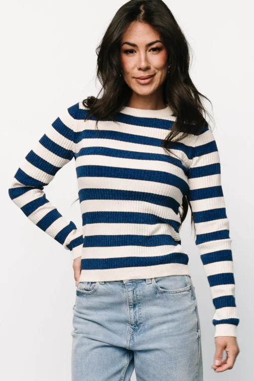 Milwaukee Striped Sweater | Blue + Ivory