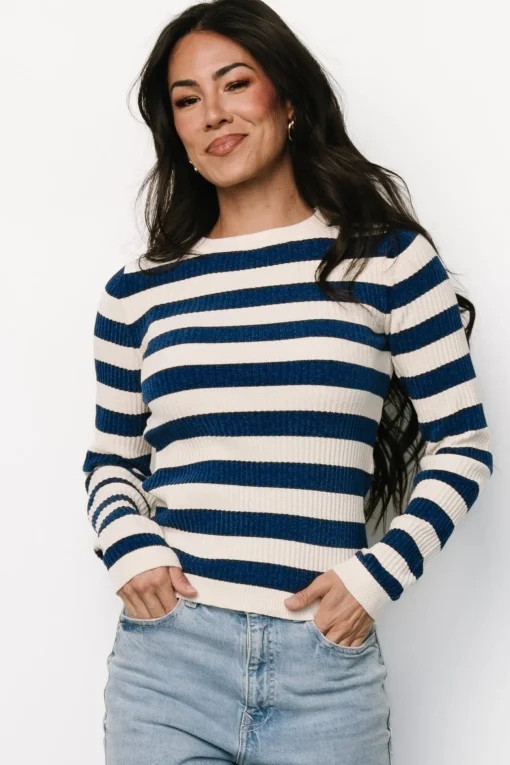 Milwaukee Striped Sweater | Blue + Ivory