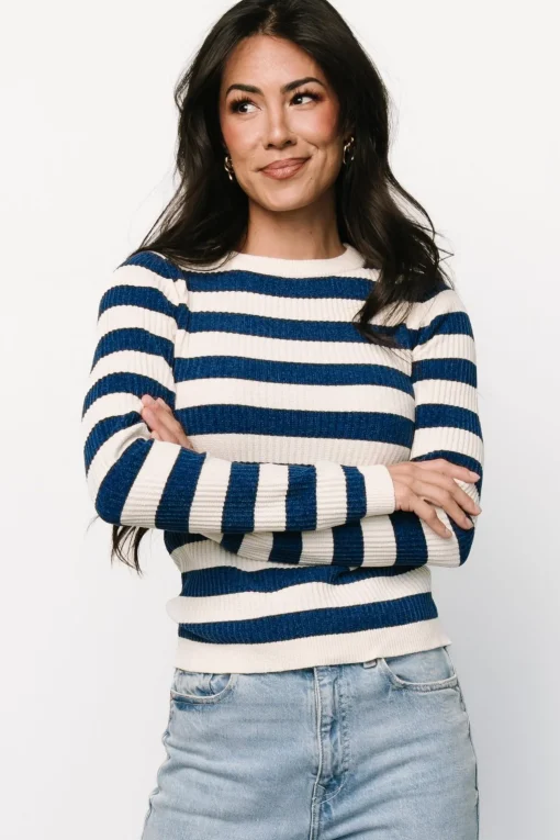 Milwaukee Striped Sweater | Blue + Ivory