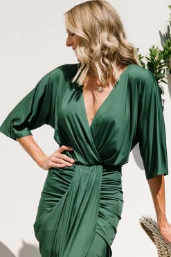 Mimi Midi Dress | Hunter Green