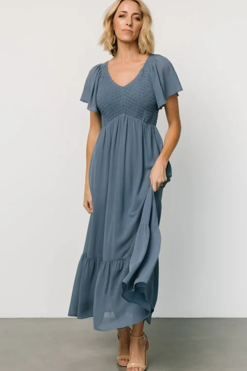 Monica Smocked Dress | Whisper Blue