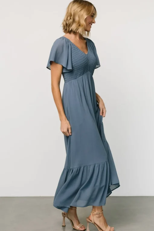 Monica Smocked Dress | Whisper Blue