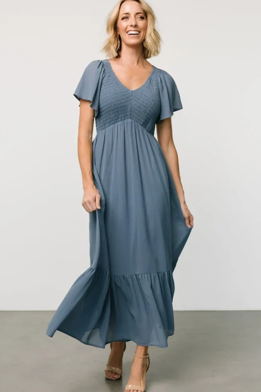 Monica Smocked Dress | Whisper Blue