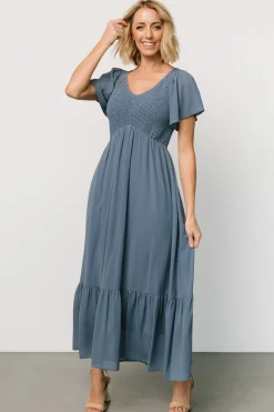 Monica Smocked Dress | Whisper Blue