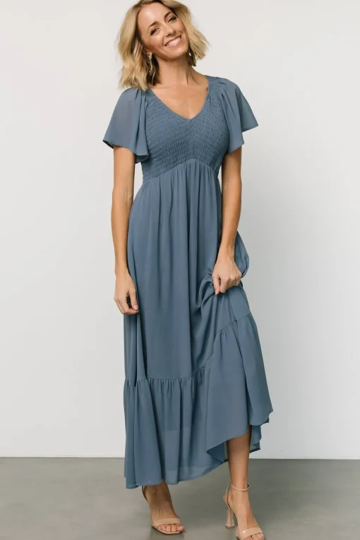 Monica Smocked Dress | Whisper Blue
